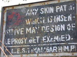 Leprosy warning sign, via Flickr user Mandy